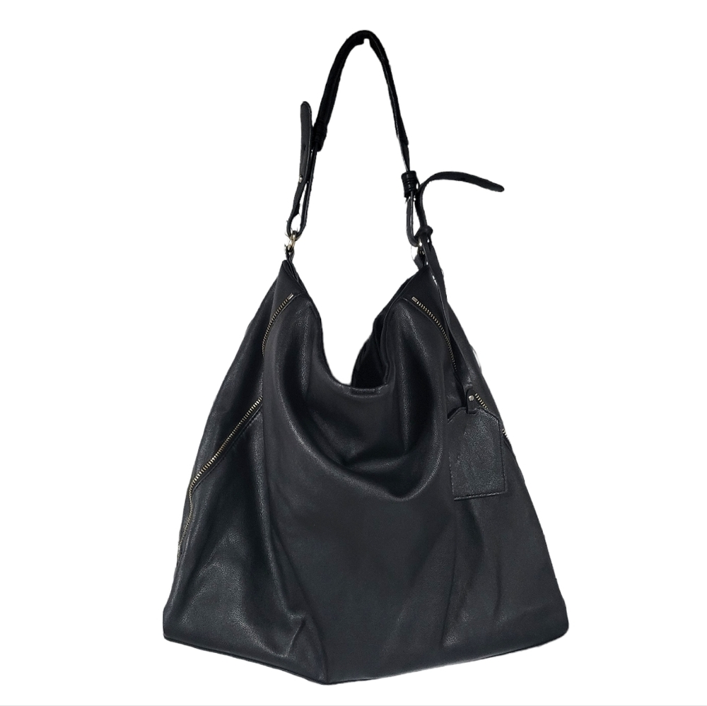 Forever 21 slouchy black hobo large shoulder bag faux leather